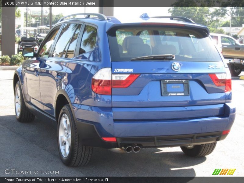 Montego Blue Metallic / Beige 2008 BMW X3 3.0si