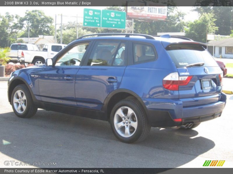 Montego Blue Metallic / Beige 2008 BMW X3 3.0si