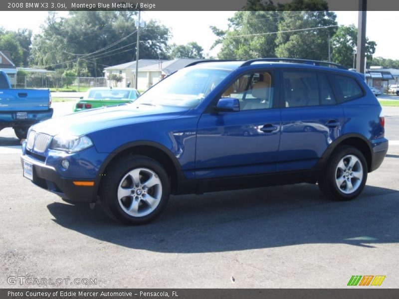 Montego Blue Metallic / Beige 2008 BMW X3 3.0si