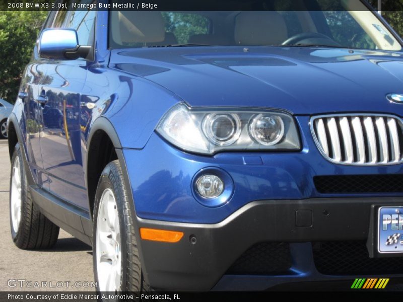 Montego Blue Metallic / Beige 2008 BMW X3 3.0si
