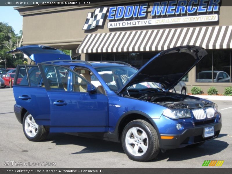 Montego Blue Metallic / Beige 2008 BMW X3 3.0si