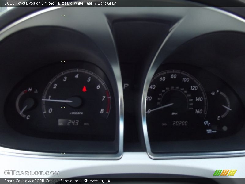Blizzard White Pearl / Light Gray 2011 Toyota Avalon Limited
