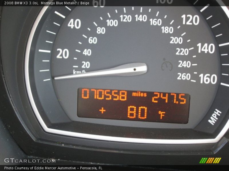 Montego Blue Metallic / Beige 2008 BMW X3 3.0si