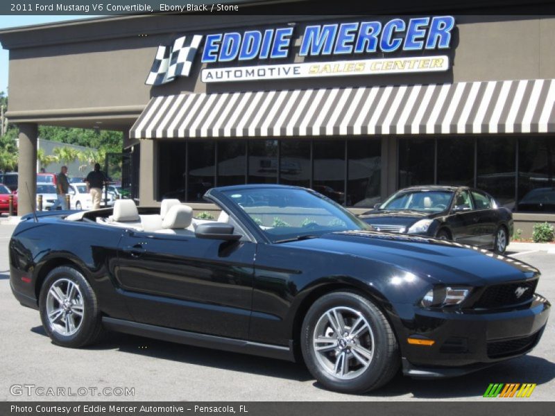 Ebony Black / Stone 2011 Ford Mustang V6 Convertible