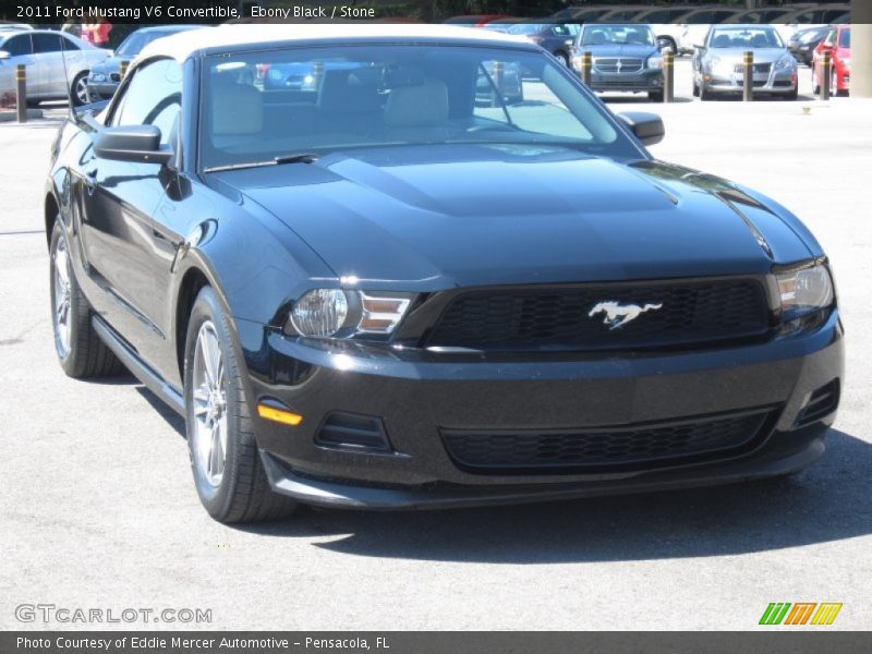 Ebony Black / Stone 2011 Ford Mustang V6 Convertible