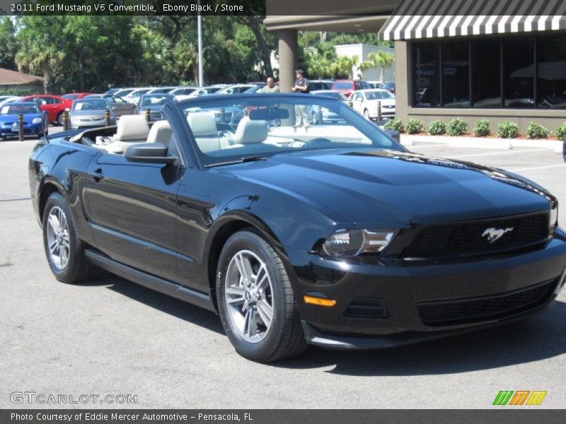 Ebony Black / Stone 2011 Ford Mustang V6 Convertible