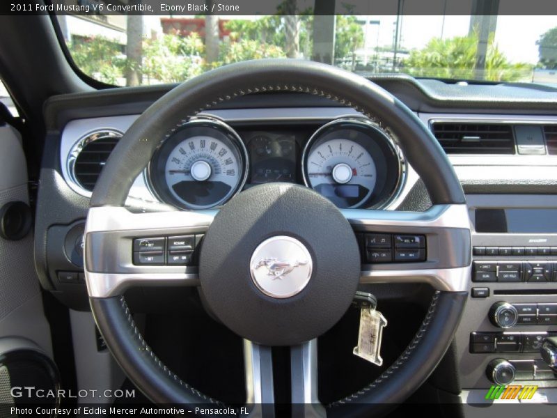 Ebony Black / Stone 2011 Ford Mustang V6 Convertible