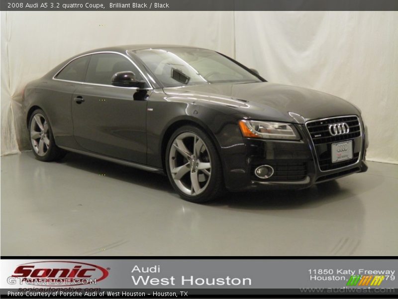 Brilliant Black / Black 2008 Audi A5 3.2 quattro Coupe