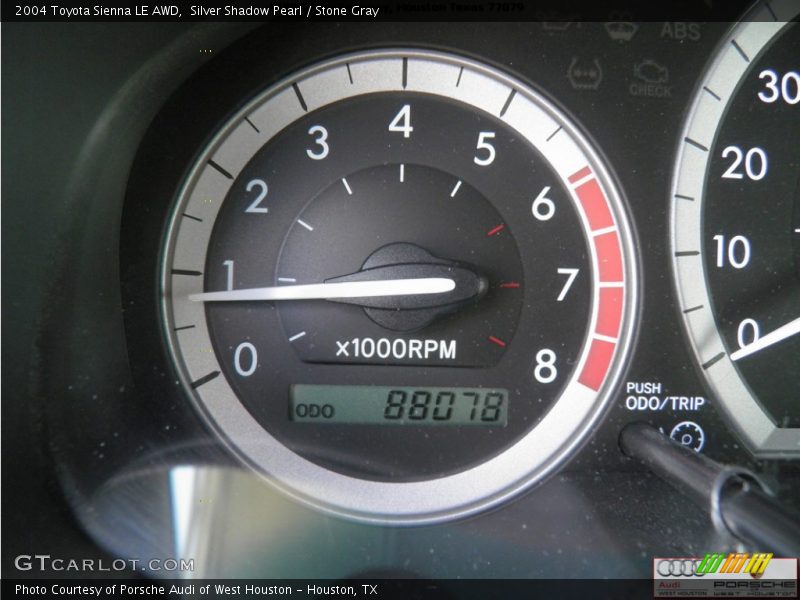 Silver Shadow Pearl / Stone Gray 2004 Toyota Sienna LE AWD