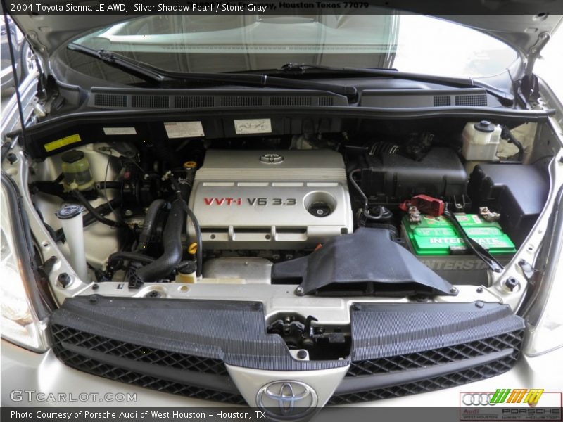 Silver Shadow Pearl / Stone Gray 2004 Toyota Sienna LE AWD