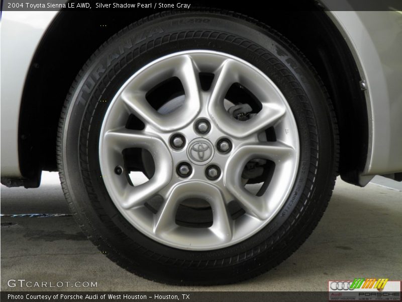 Silver Shadow Pearl / Stone Gray 2004 Toyota Sienna LE AWD