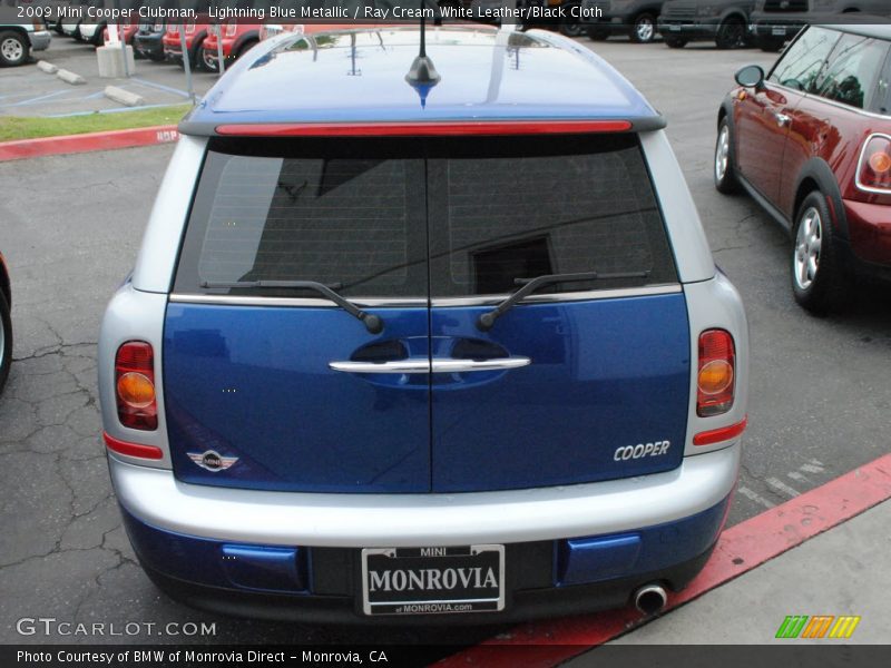 Lightning Blue Metallic / Ray Cream White Leather/Black Cloth 2009 Mini Cooper Clubman