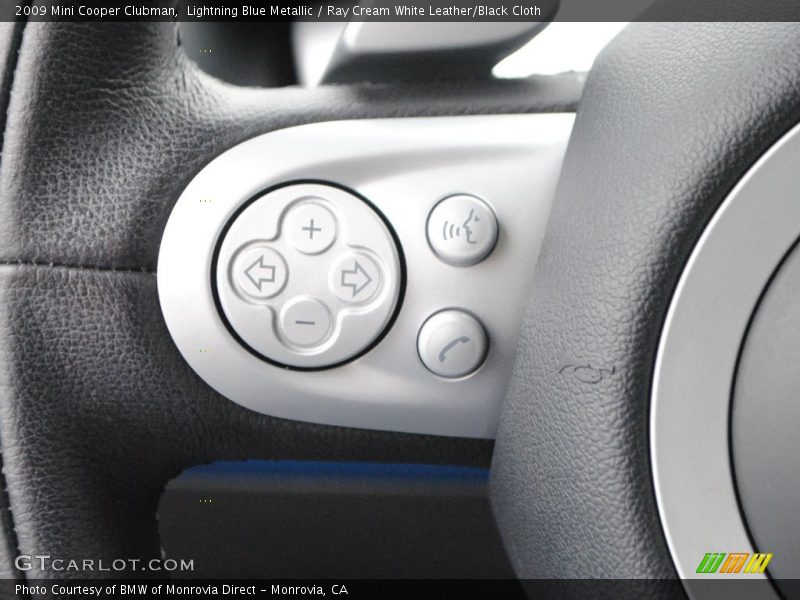 Lightning Blue Metallic / Ray Cream White Leather/Black Cloth 2009 Mini Cooper Clubman