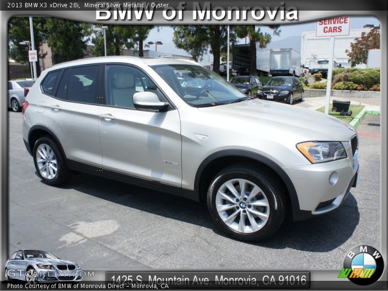 Mineral Silver Metallic / Oyster 2013 BMW X3 xDrive 28i