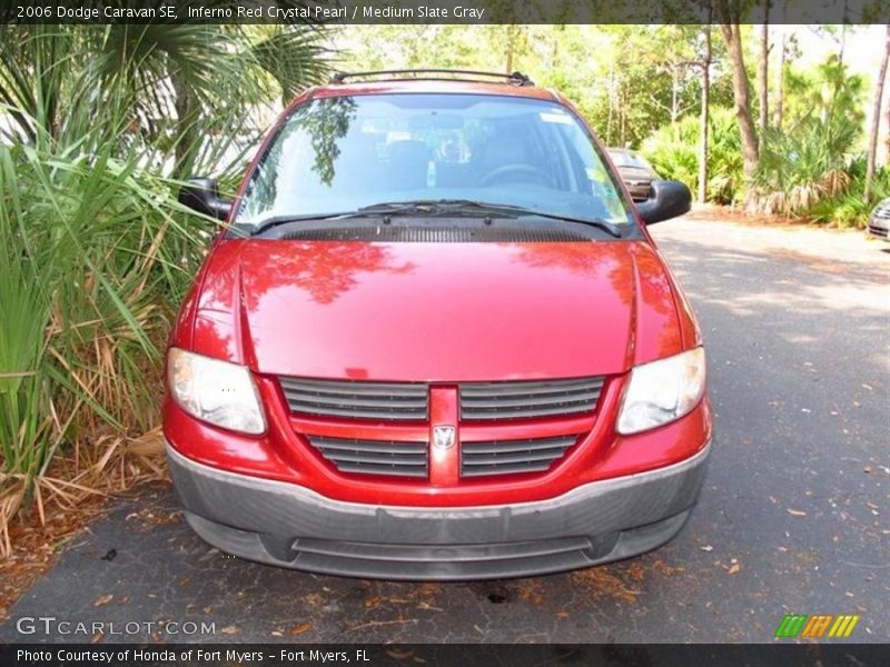 Inferno Red Crystal Pearl / Medium Slate Gray 2006 Dodge Caravan SE