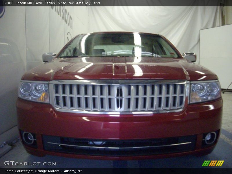 Vivid Red Metallic / Sand 2008 Lincoln MKZ AWD Sedan