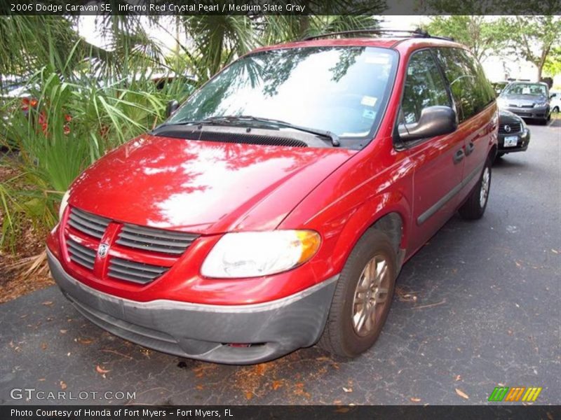 Inferno Red Crystal Pearl / Medium Slate Gray 2006 Dodge Caravan SE