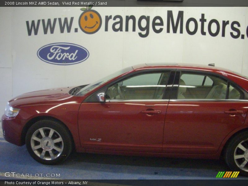 Vivid Red Metallic / Sand 2008 Lincoln MKZ AWD Sedan