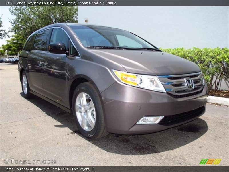 Smoky Topaz Metallic / Truffle 2012 Honda Odyssey Touring Elite