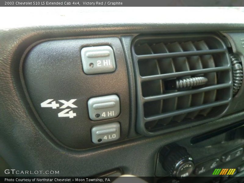 Victory Red / Graphite 2003 Chevrolet S10 LS Extended Cab 4x4