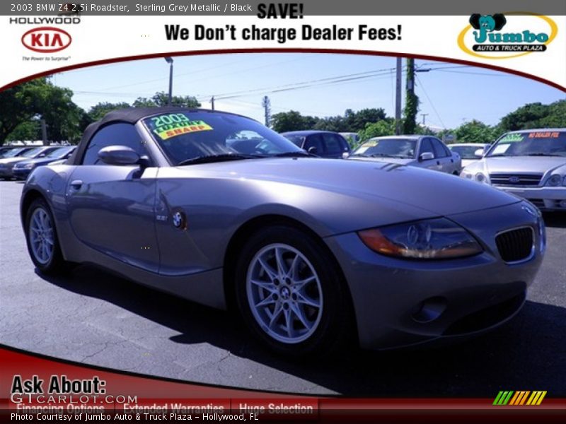 Sterling Grey Metallic / Black 2003 BMW Z4 2.5i Roadster