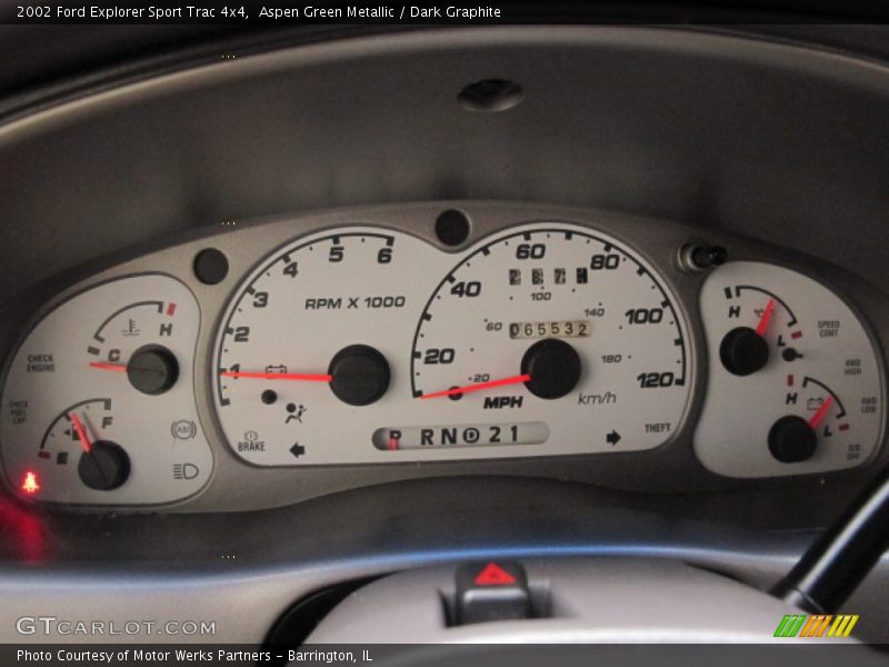 Aspen Green Metallic / Dark Graphite 2002 Ford Explorer Sport Trac 4x4