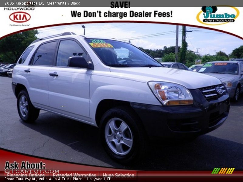 Clear White / Black 2005 Kia Sportage LX