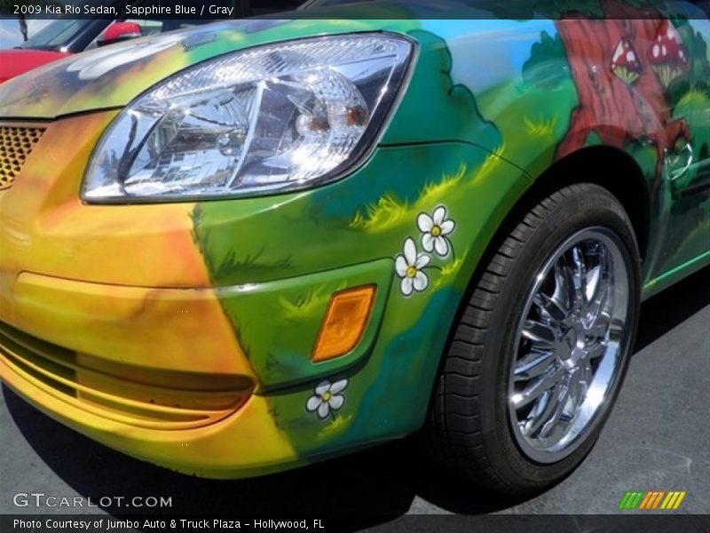 Sapphire Blue / Gray 2009 Kia Rio Sedan