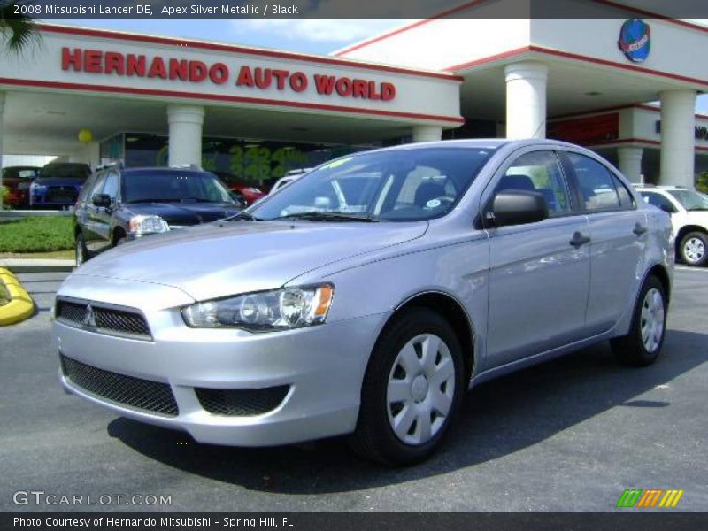 Apex Silver Metallic / Black 2008 Mitsubishi Lancer DE