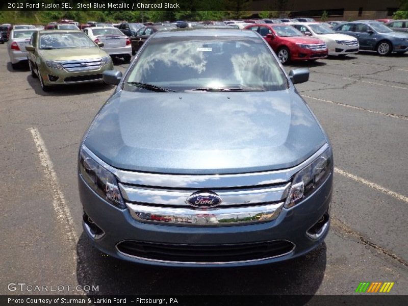 Steel Blue Metallic / Charcoal Black 2012 Ford Fusion SEL