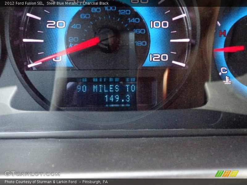 Steel Blue Metallic / Charcoal Black 2012 Ford Fusion SEL