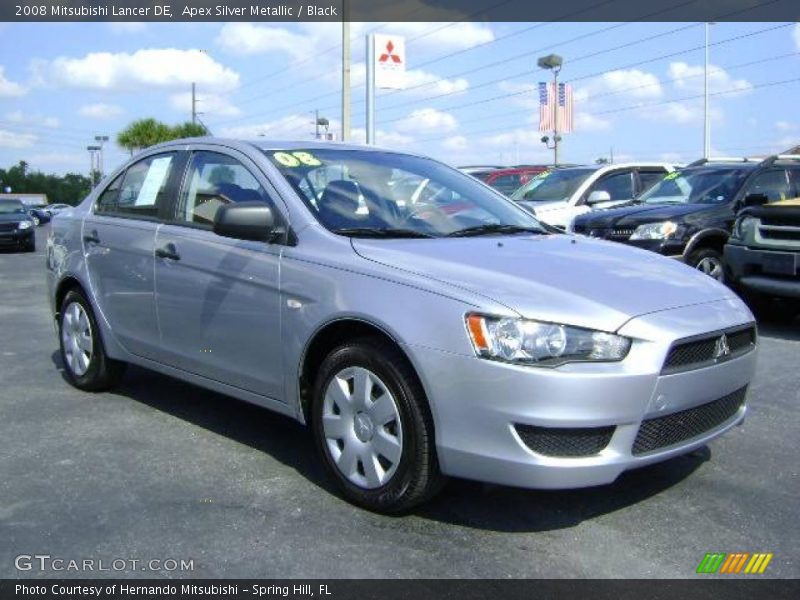 Apex Silver Metallic / Black 2008 Mitsubishi Lancer DE