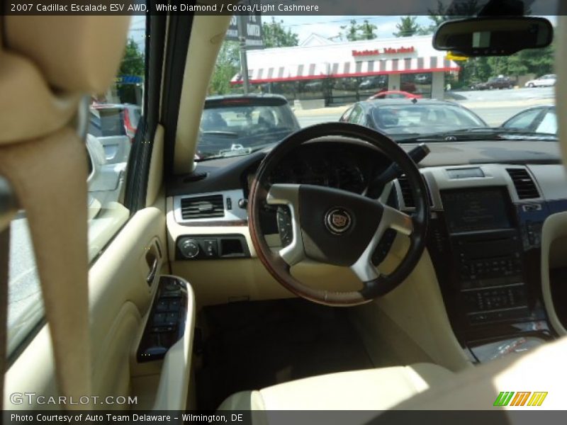 White Diamond / Cocoa/Light Cashmere 2007 Cadillac Escalade ESV AWD