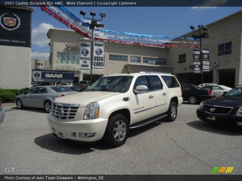 White Diamond / Cocoa/Light Cashmere 2007 Cadillac Escalade ESV AWD