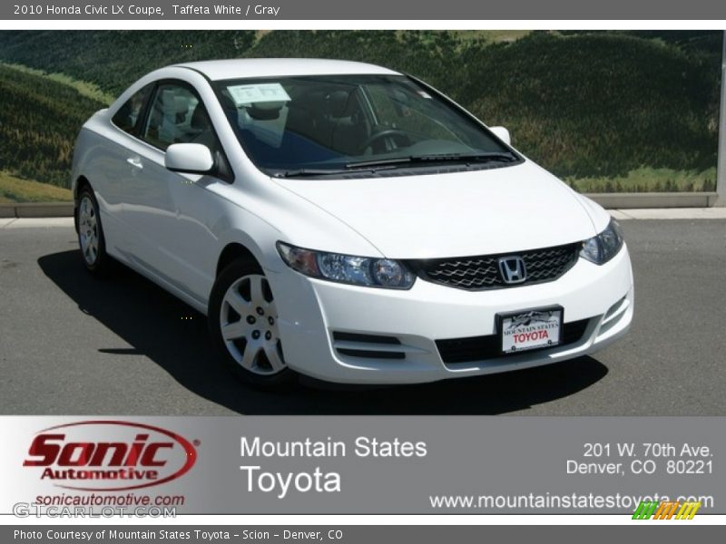 Taffeta White / Gray 2010 Honda Civic LX Coupe