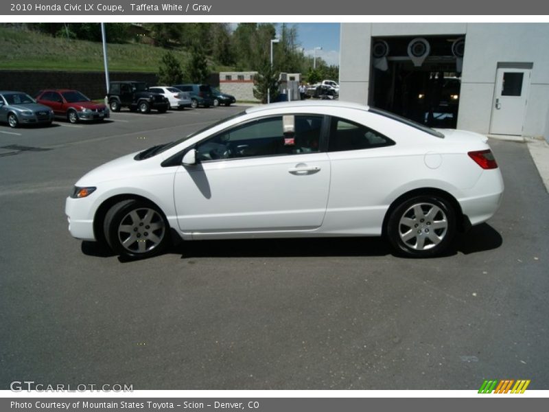 Taffeta White / Gray 2010 Honda Civic LX Coupe