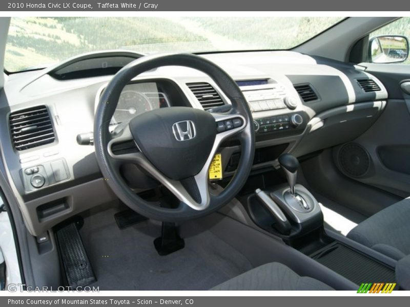 Taffeta White / Gray 2010 Honda Civic LX Coupe