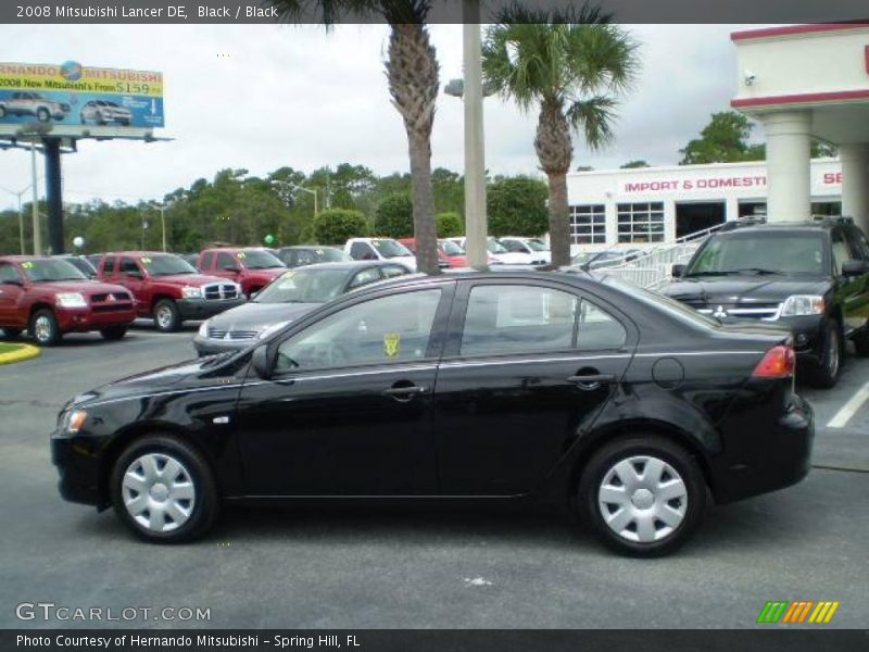 Black / Black 2008 Mitsubishi Lancer DE