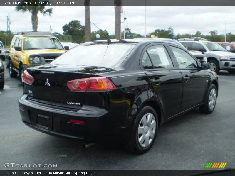 Black / Black 2008 Mitsubishi Lancer DE