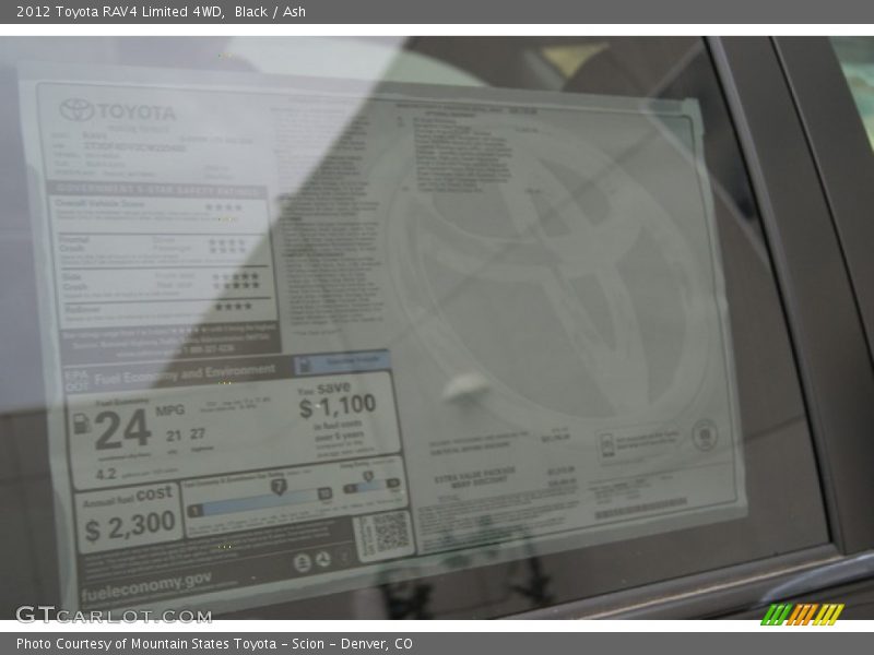 Black / Ash 2012 Toyota RAV4 Limited 4WD