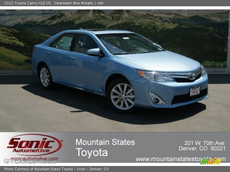 Clearwater Blue Metallic / Ash 2012 Toyota Camry XLE V6