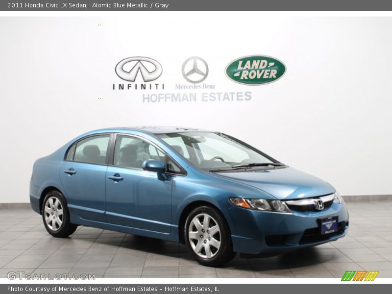 Atomic Blue Metallic / Gray 2011 Honda Civic LX Sedan