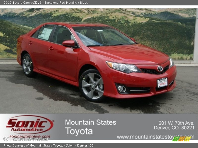 Barcelona Red Metallic / Black 2012 Toyota Camry SE V6