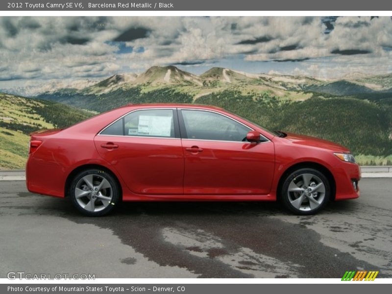 Barcelona Red Metallic / Black 2012 Toyota Camry SE V6