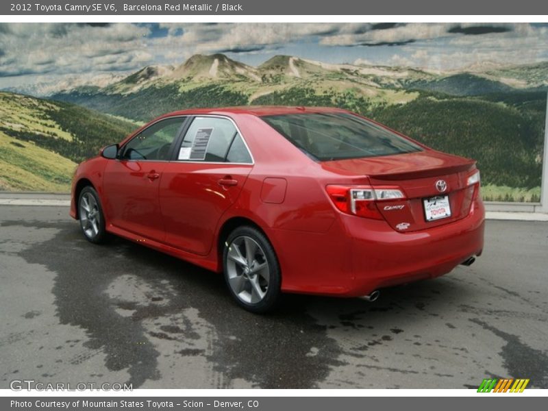 Barcelona Red Metallic / Black 2012 Toyota Camry SE V6