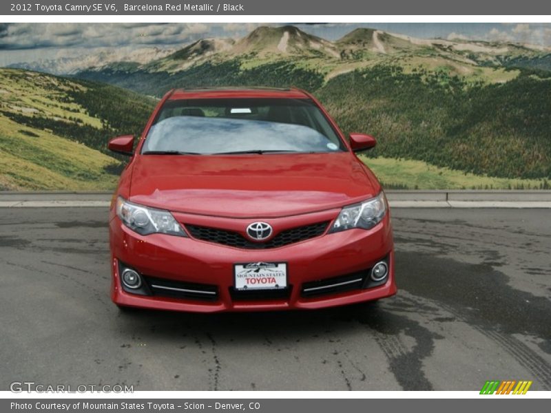 Barcelona Red Metallic / Black 2012 Toyota Camry SE V6