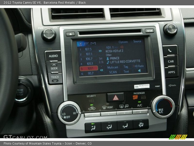 Barcelona Red Metallic / Black 2012 Toyota Camry SE V6