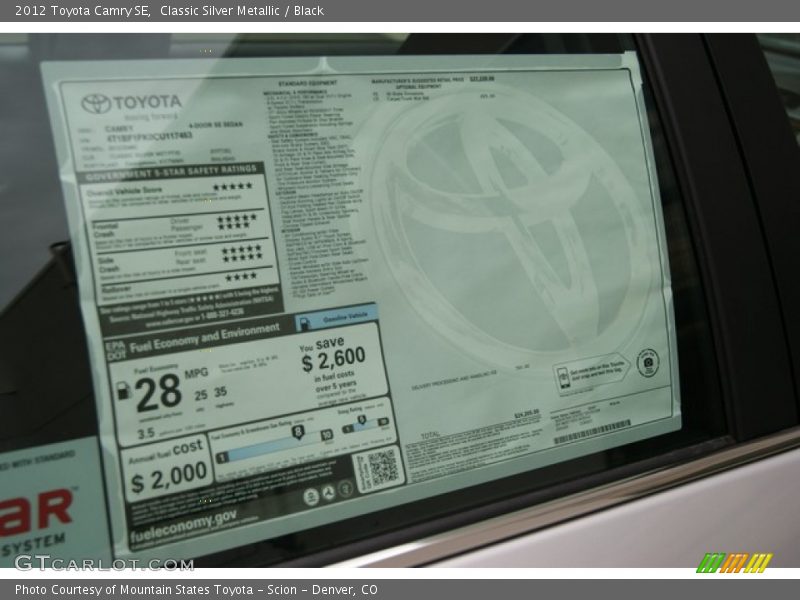 Classic Silver Metallic / Black 2012 Toyota Camry SE