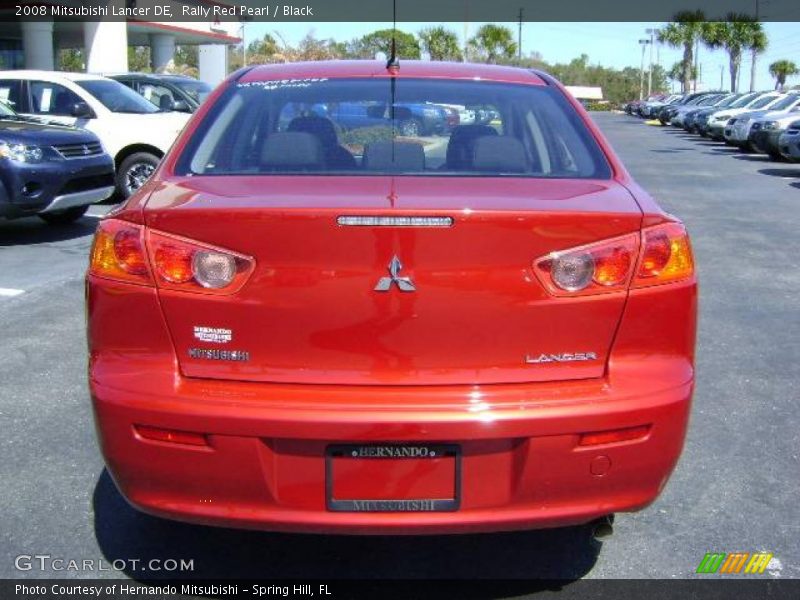 Rally Red Pearl / Black 2008 Mitsubishi Lancer DE