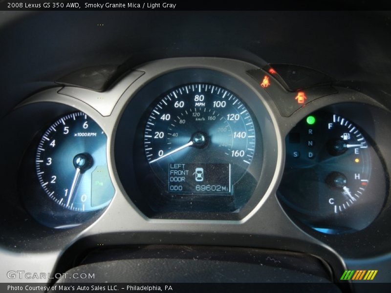 Smoky Granite Mica / Light Gray 2008 Lexus GS 350 AWD